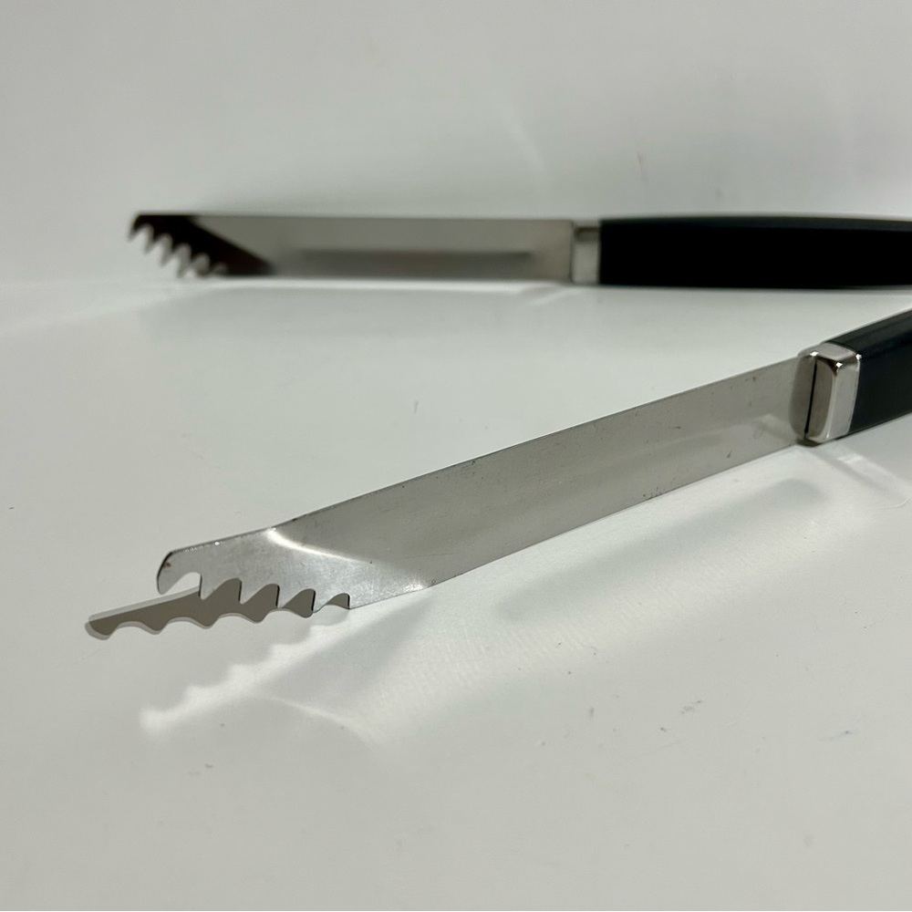 Barbeque Tongs BBQ Grill Stainless Steel Plastic Handle 15” Grilling Outdoorsy